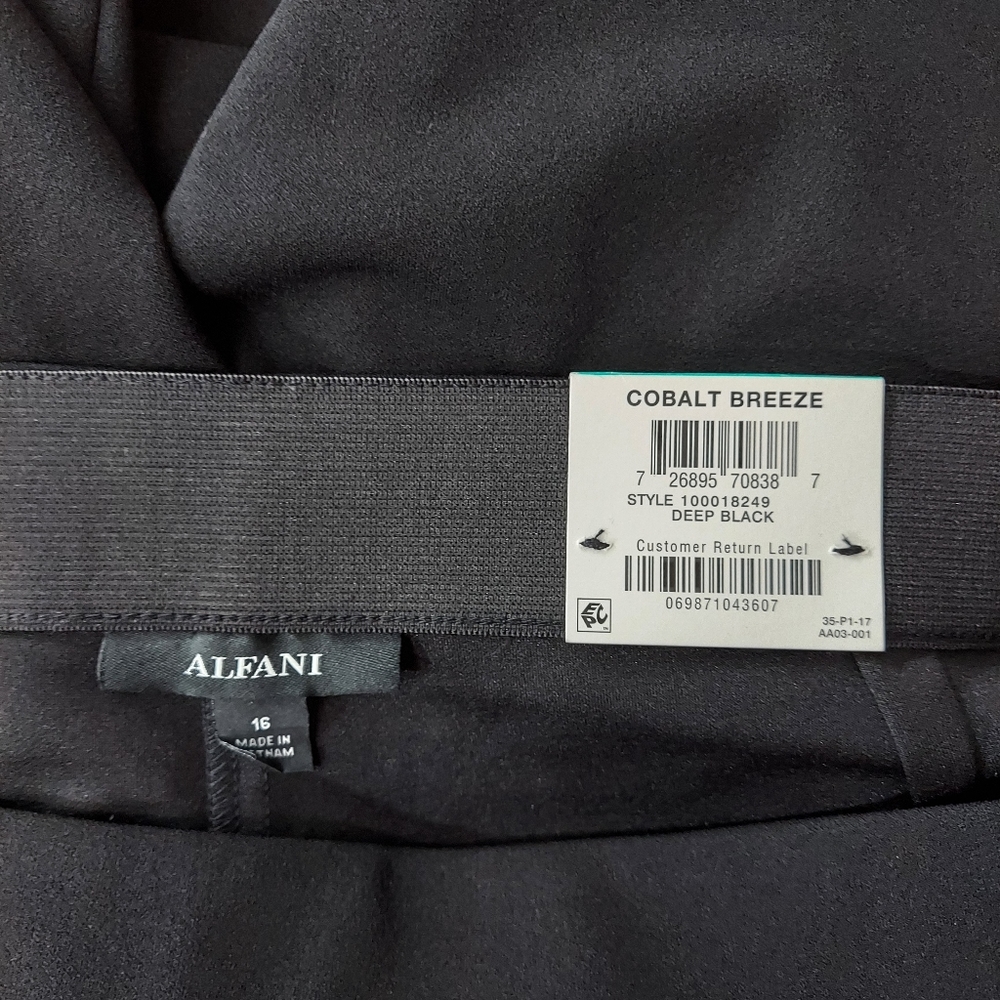 Alfani Ruffle Hem Slim Leg Ankle Pants Black - Picture 10 of 11